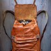 Vintage Leather Backpack bag Switzerland climber antique wool