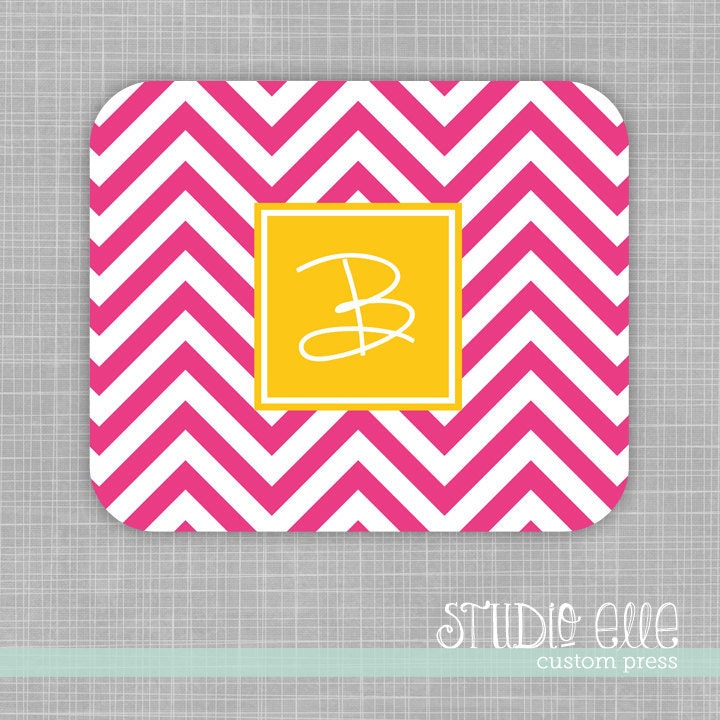 Chevron Monogram Mousepad