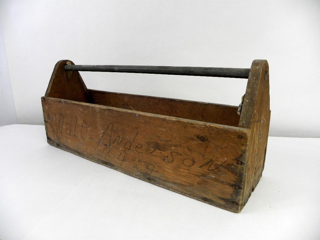 VIntage Handmade Wooden Tool Box
