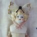 Vintage Butterfly Hat Porcelain Doll - Blonde Hair - Bisque Legs Arms