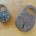 2 Antique Padlocks and 2 Antique Skeleton Keys - Home Decor - Collectible - JUPITER and OMECO
