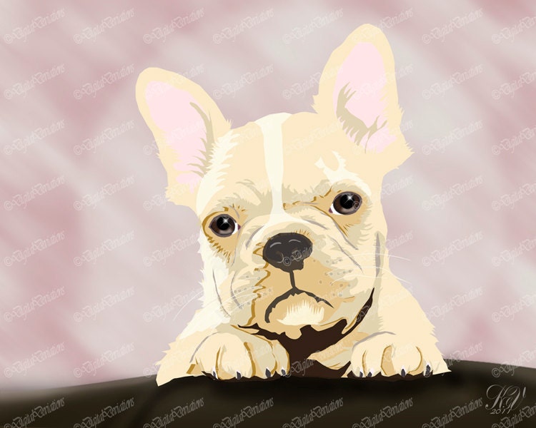 French Bulldog Pet Digital Art Print 11X14