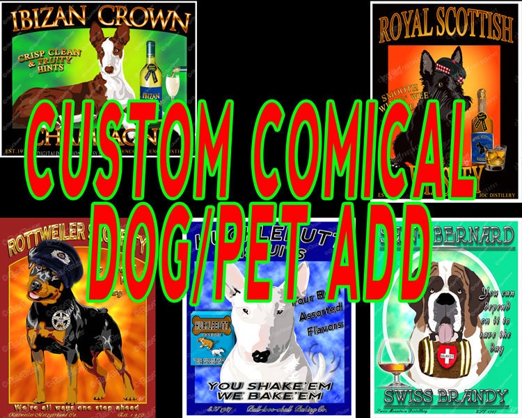 Custom Comical Dog Product Ad 20X30 (Single Pet)