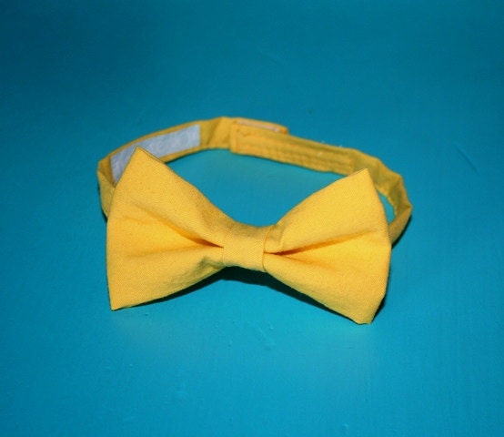 Solid Yellow Bow Tie for little boys - photo prop, wedding, ring bearer, accessory