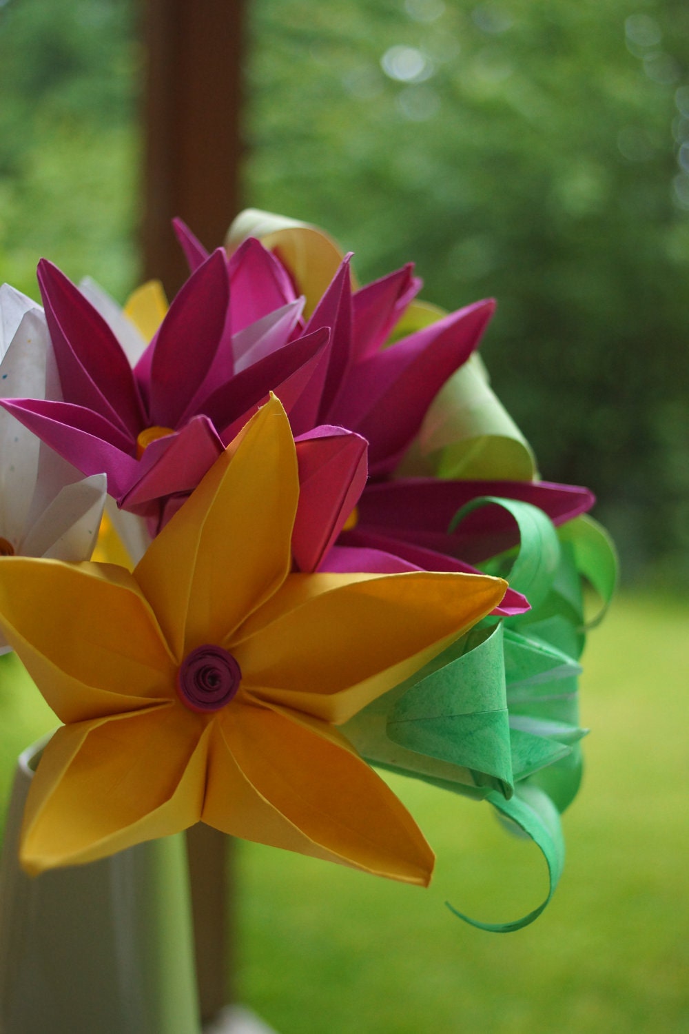 Summertime Love - Eco-Chic Origami Paper Flower Bridal/Bridesmaid Wedding Bouquet