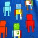 Drawstring Pouch, Cotton, Robots