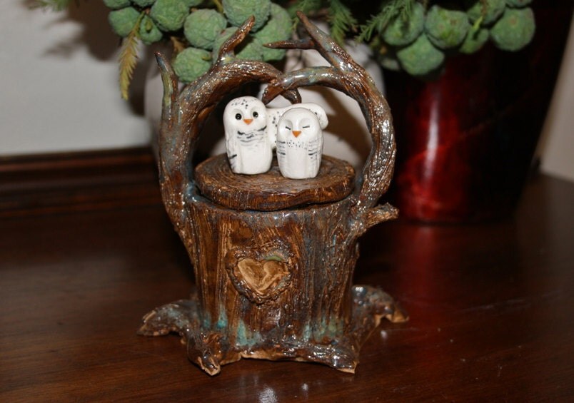 Tree Trunk Keepsake Box and Display Pottery