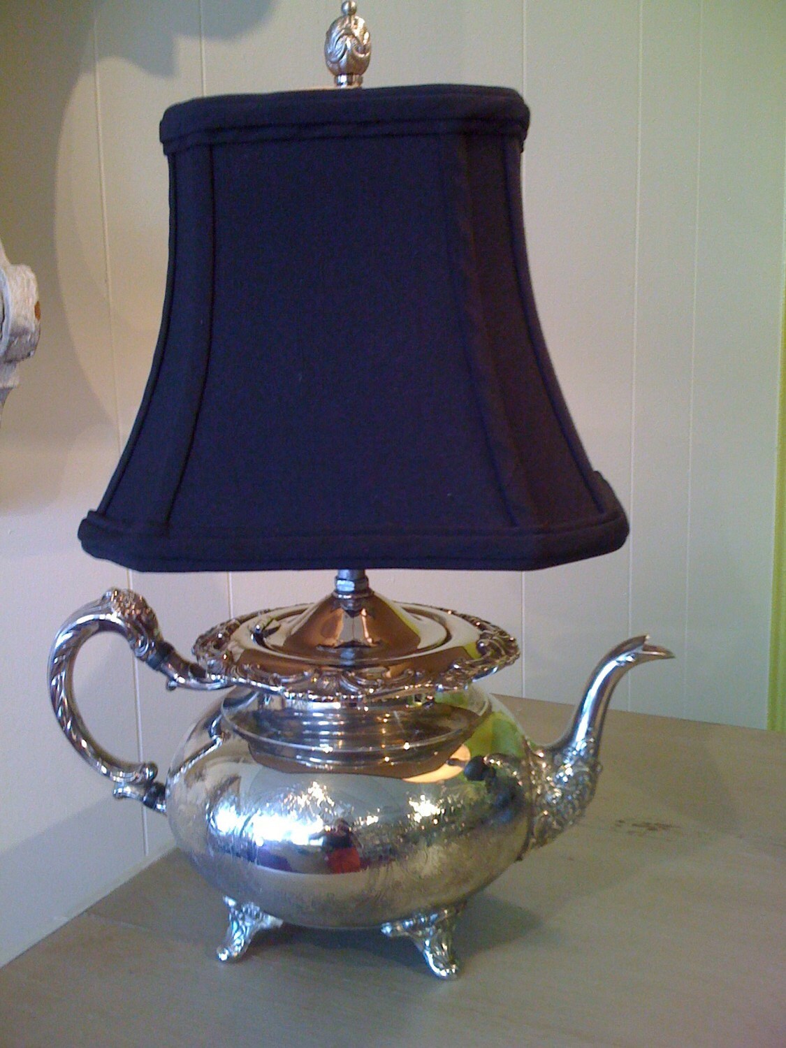 Vintage Silver Teapot Lamp by VintageChicTradingCo on Etsy