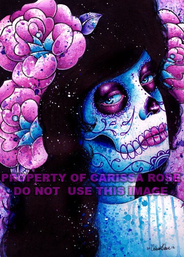 Could it Really Be Dia De Los Muertos Sugar Skull Girl Pop Art Print By Carissa Rose 5x7