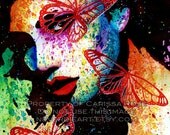 8x10 in Art Print Fury - Edgy Punk Rock Fashion Rainbow Pop Art Portrait