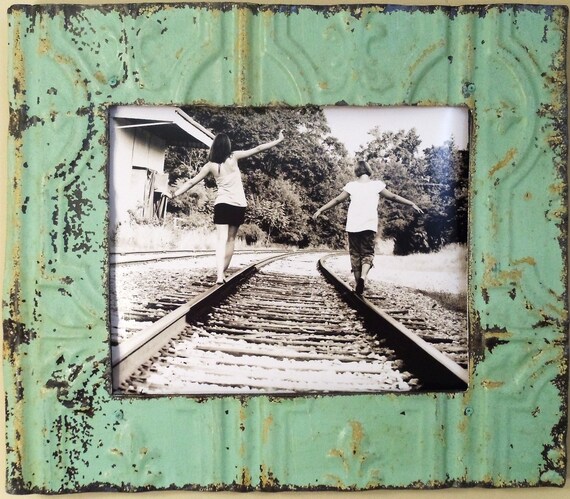 UNIQUE Vintage Tin Picture Frame 8x10 by PiedmontGardens on Etsy
