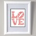 Pretty, red, detailed pattern, love, fine art print.