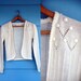 1960/70s. knit open cardigan with pom poms. s