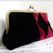 Reserved for Nikki Venetian diamonds Velvet clutch purse, Harlequin black and red clutch bag
