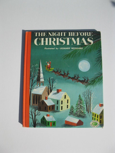 Vintage Christmas Book Twas the Night Before by PaperWoodVintage