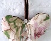 Vintage fabric cushioned heart