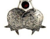 Pomegranates Sterling Silver Necklace, Red Garnet Necklace, Burgundy Jewelry, Pomegranates Necklace, Unique Pendant