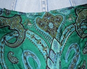 La Fée Verte jean skirt Green Fairy Moulin Rouge emerald silk sequins rhinestones Renaissance Denim Couture bohemian faerie goddess