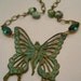 Fee Verte Green Fairy genuine turquoise French bohemian Children of the Revolution teal verdigris butterfly goddess necklace