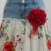 RESERVED Belles Roses bohemian jean skirt Renaissance Denim Couture long flowy boho gypsy faerie Made to Order