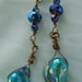 Minuit Turquoise earrings midnight blue sapphire crystal turquoise freshwater pearl baroque briolette bohemian beach goddess