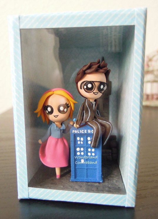 SALE - 10th Dr. and Rose - OOAK Shadowbox Display