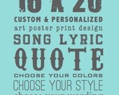 16x20 Custom Designed Personal Subway Art Print Poster Memory Sign Scroll Roll . Personalized Customized Color Quote Sayings Verse Message