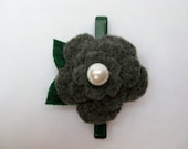 Gray Felt Flower Clip