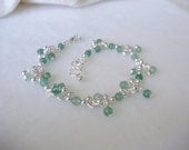 Silver and Green Aventurine Beaded Bracelet - Silver Vineyard - Complimentary Gift Wrapping