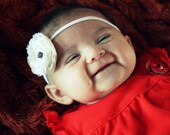White Vintage Rhinestone Baby Headband