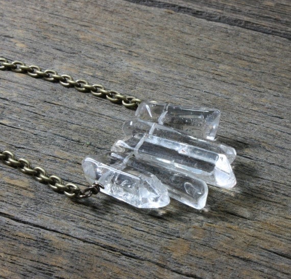 Frozen Falls Song- Graduated Quartz Pendant Necklace