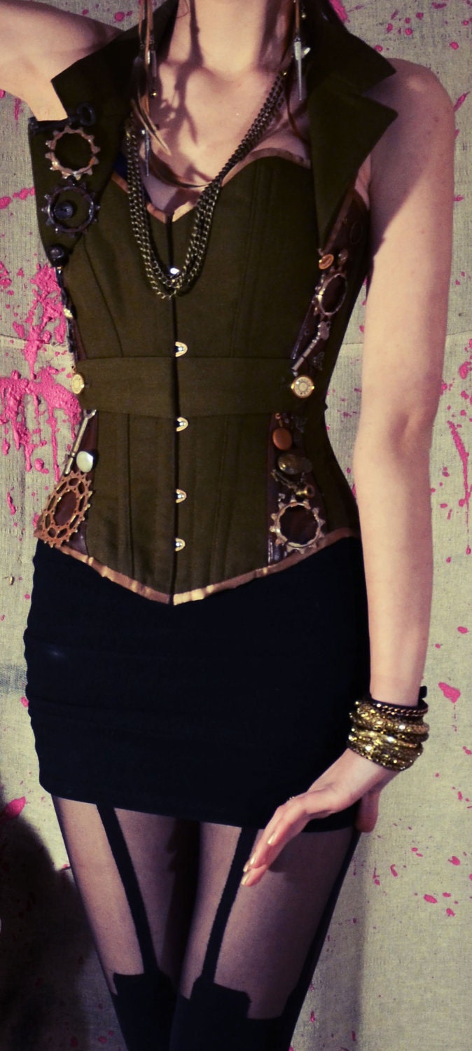 MADE TO ORDER. Steampunk corset