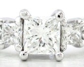 Princess cut diamond engagement ring 1.15ct 14k white gold
