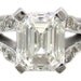 18k white gold emerald cut diamond engagement ring art deco prong set 1.90ctw