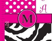 Zebra print canvas growth chart- Personalized canvas height chart