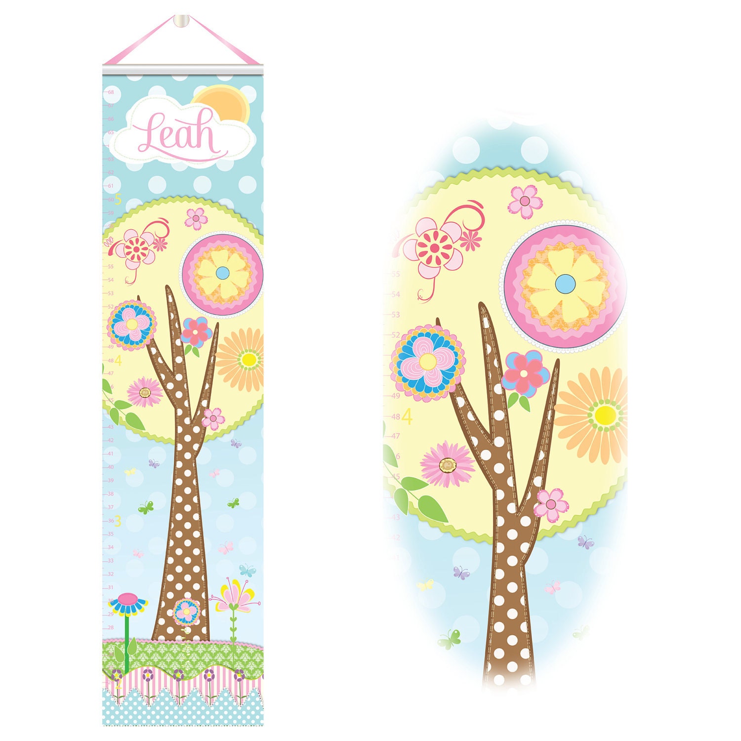 Flower Growth Chart - Personalized Canvas