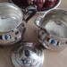 Vintage Wm Rogers Victorian Rose Sugar Bowl with lid and Creamer - silverplate