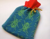 Nervous Stitch Knitted Hot Water Bottle Cozy/ Cosy Beetles Insects Bugs