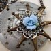 Watch Plate Necklace, Vintage, Etched, Repurposed/ Recycled Mixed Meida, "Star Burst"