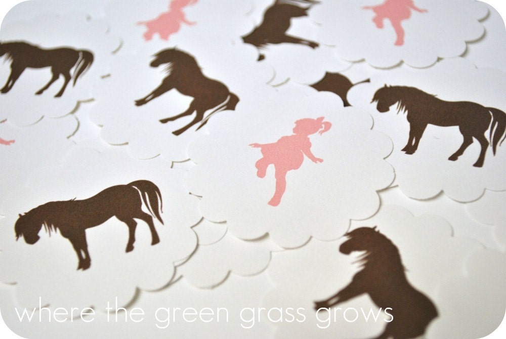 Shabby Chic Vintage Pony Stickers