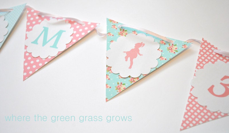 Vintage Shabby Chic Pony Mini Banner