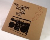 CD DVD Sleeve, Valentine, Kraft, for Weddings, Events, Parties - Heart Beats