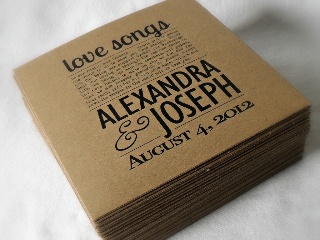 CD DVD sleeve, Custom, Kraft, White, or Colored Cardstock - Simple Poster Style