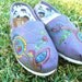 Custom hand painted toms, paisley garden