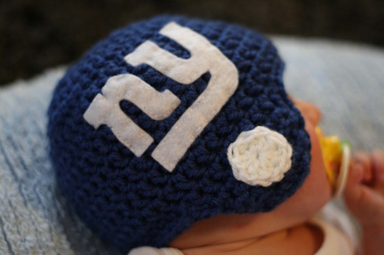 Crocheted Football Helmet Baby Beanie - You choose TEAM and SIZE