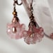 Rose Quartz or Aventurine with Copper Flower Earring