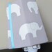Elephants on Gray - Organic Fabric - Children's - Night Light