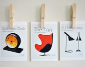 Art Prints An Ode to Arne Jacobsen - Set of Three Danish Design Classics in 4 x 6 inches