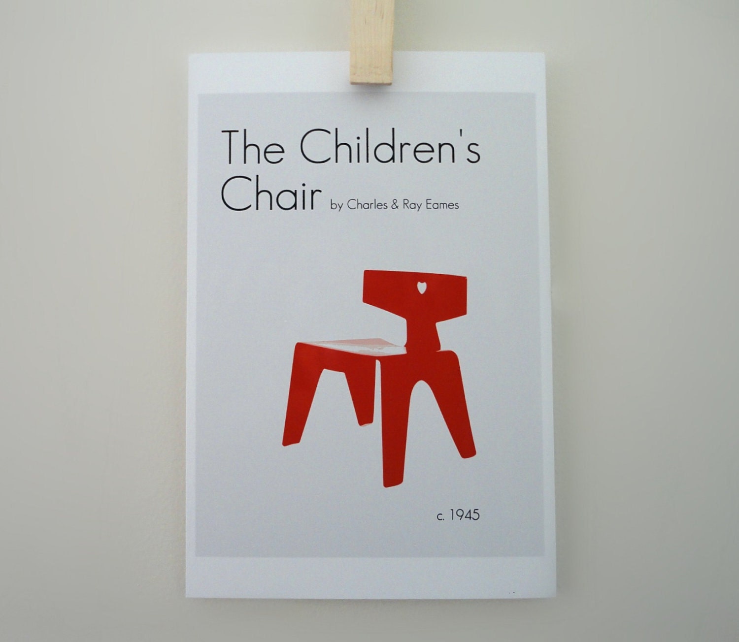 Art Print The Children's Chair by Charles and Ray Eames - 4 x 6 inches Nursery Decor