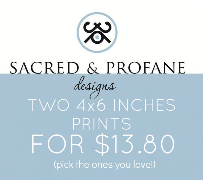 Print Sale TWO 4 X 6 inches art prints of YOUR Choice for 13.80 USD